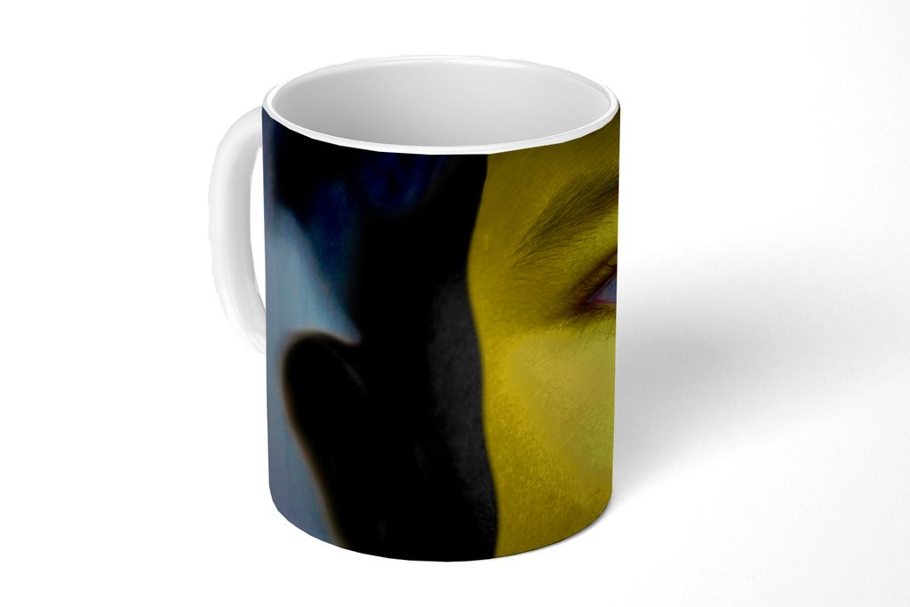KitchenYeah Tasse Kaffeetasse Kaffeebecher 350 ml Flagge von Belgien Teetasse - Fototasse - Becher - Keramikbecher - Teebecher - Kaffeetasse - B...