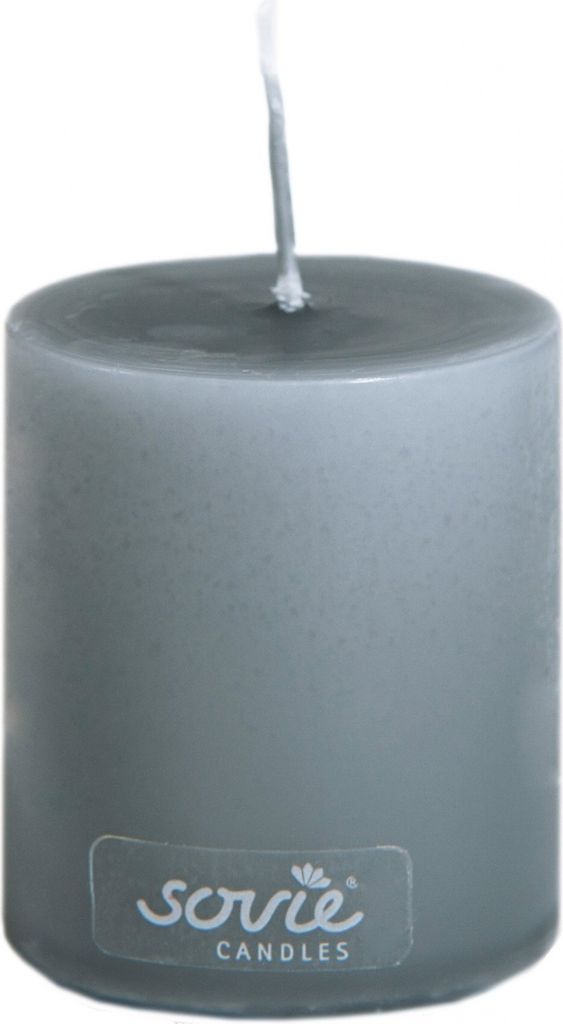 Stumpenkerze Grau, Ø 50 x 60 mm - Brenndauer ca. 16 Stunden