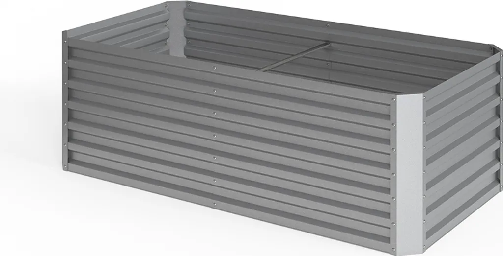 Jardinière OK-Living Argent 180x60cm Modèle 29022 en Métal Galvanisé