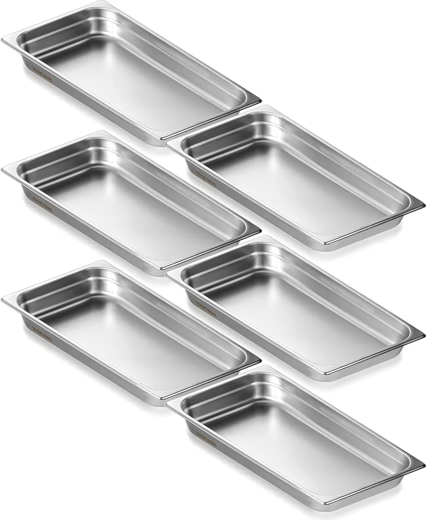 VEVOR 6 Pack Bacinelle Gastronorm Inox Professionali Full Size 65mm