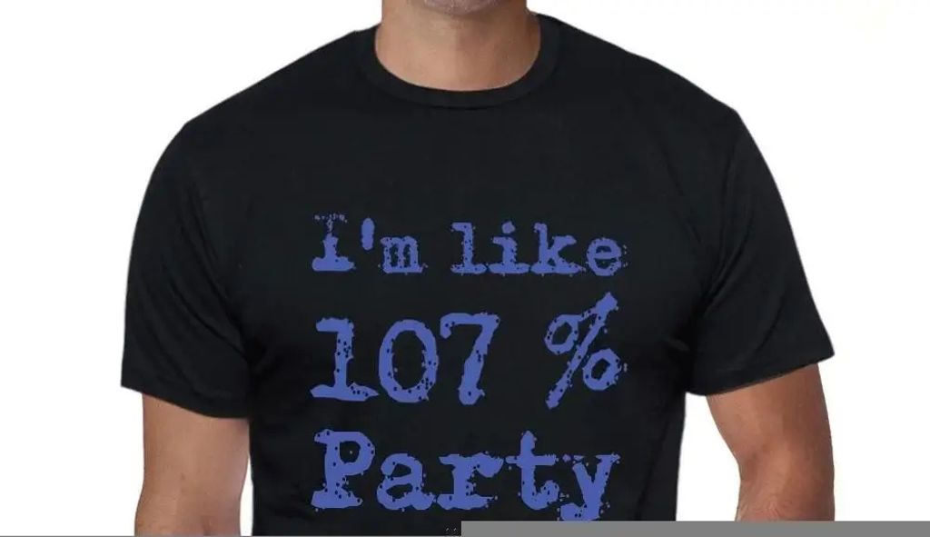 Herren Grafik T-Shirt Ich bin zu 107% Partei – I'm Like 107% Party – Öko-Verantwortlich Vintage Jahrgang Kurzarm Lustige Druck Geburtstag Gesc...