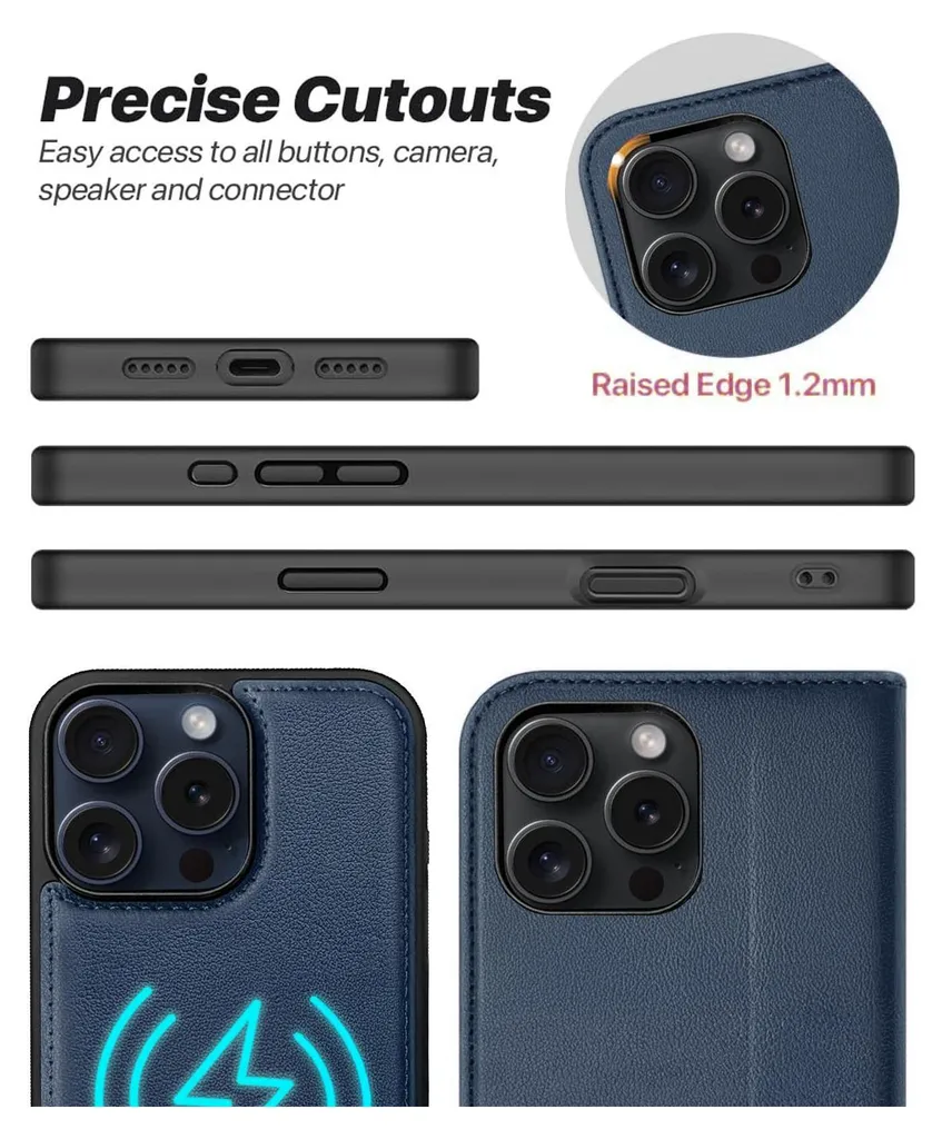 TUCCH Custodia per iPhone 14 Pro 5G, Cover Portafoglio [RFID Blocking] Custodia Pelle Sintetica TPU Antiurto, Funzione Supporto Slot Schede Compatibile con iPhone 14 Pro (6,1 pollici, 2022) - Nero
