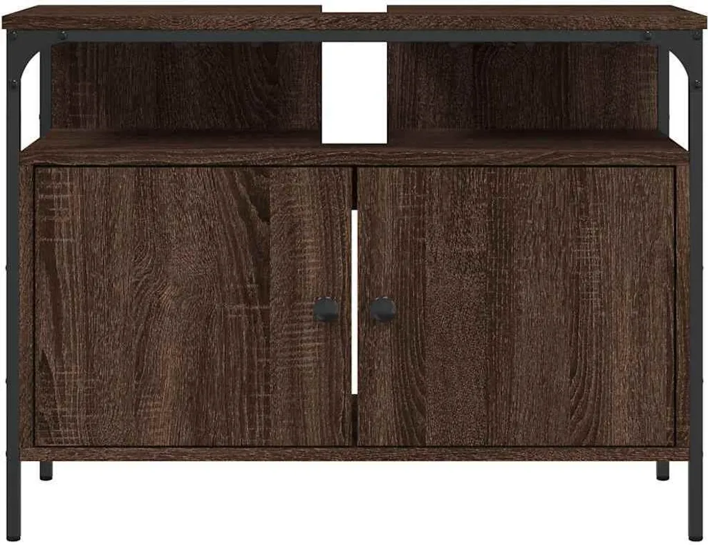 Mobiletto Rovere Marrone 80x30x60 cm vidaXL | Mobile Multiuso Design - 4