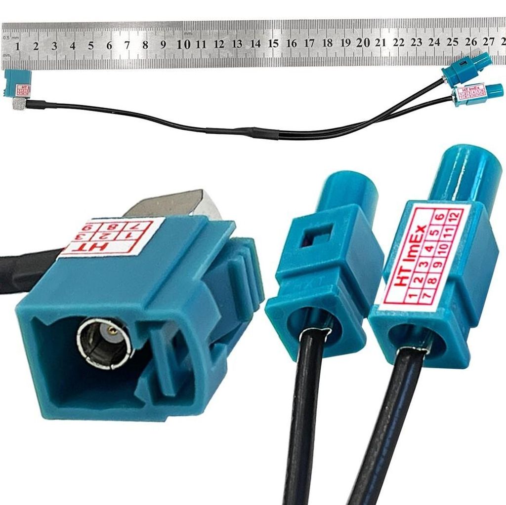 Radio Antennen Adapter Verteiler FAKRA (Z) 27cm Splitter Y-Kabel Doppel Stecker