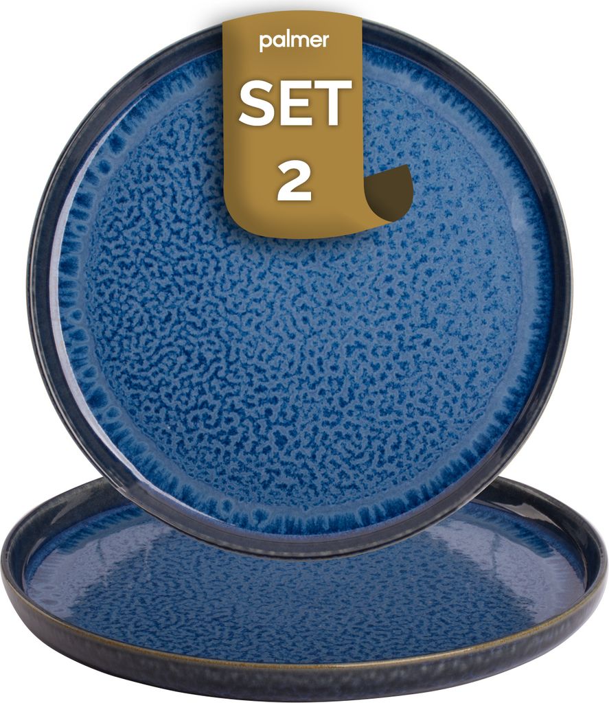 Palmer Jory, Teller flach, Ø 28 cm, 2 Stück, blau/braun Produktbild 