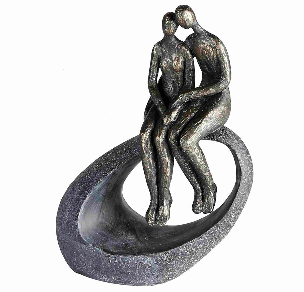 Gilde Skulptur, "Moment", Paarmotiv, Kunstharz, grau, Immagine del prodotto 