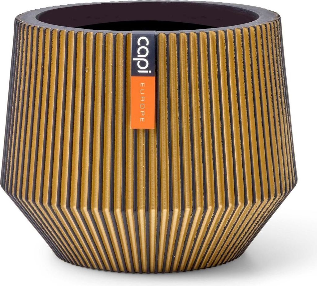 Capi Europe - Gefäß zylinder geo Groove - Gold - 9x8
