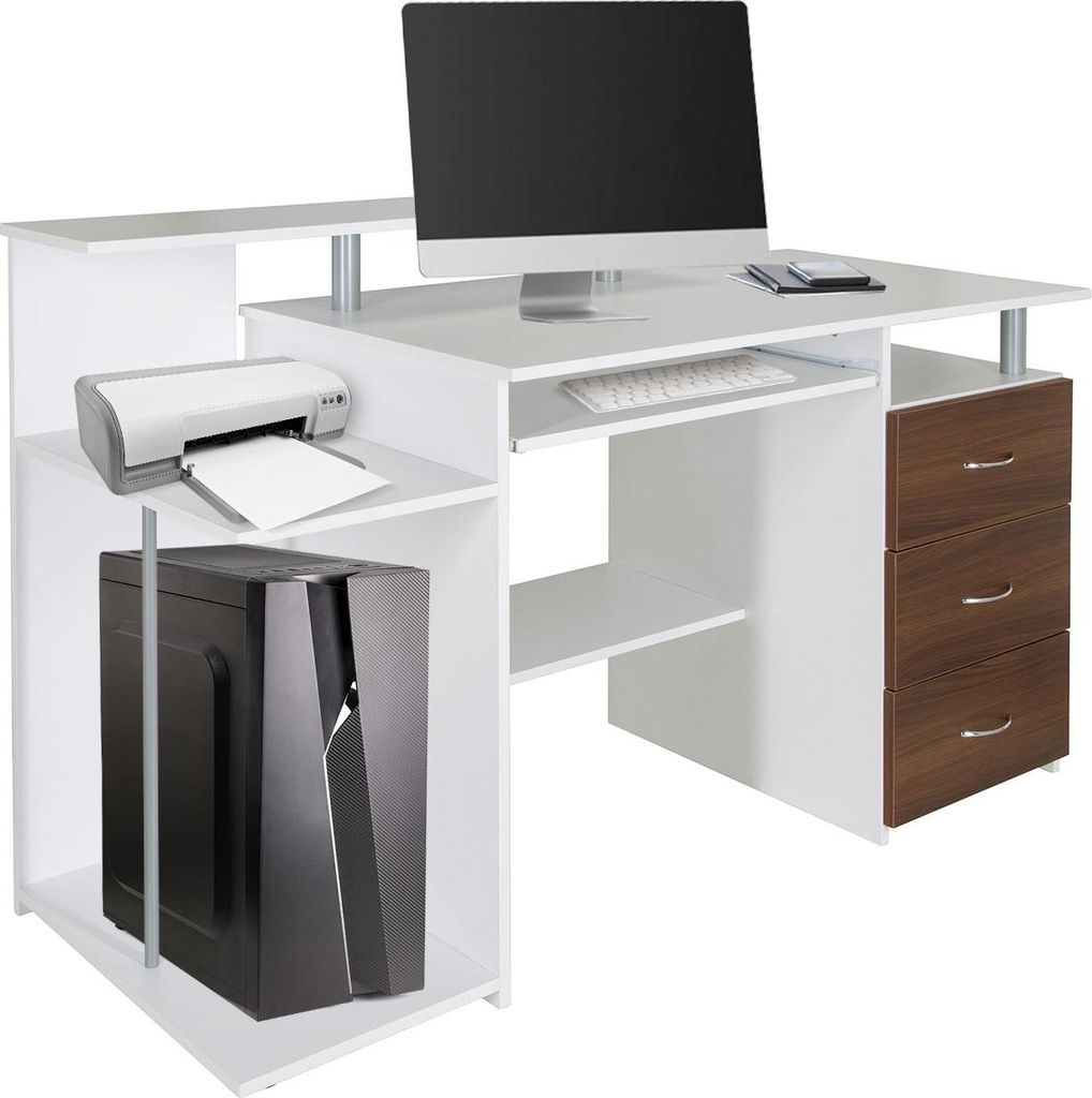 hjh OFFICE Schreibtisch WORKSPACE H IV Computertisch 89.0 x 137.0 x 60.0 cm