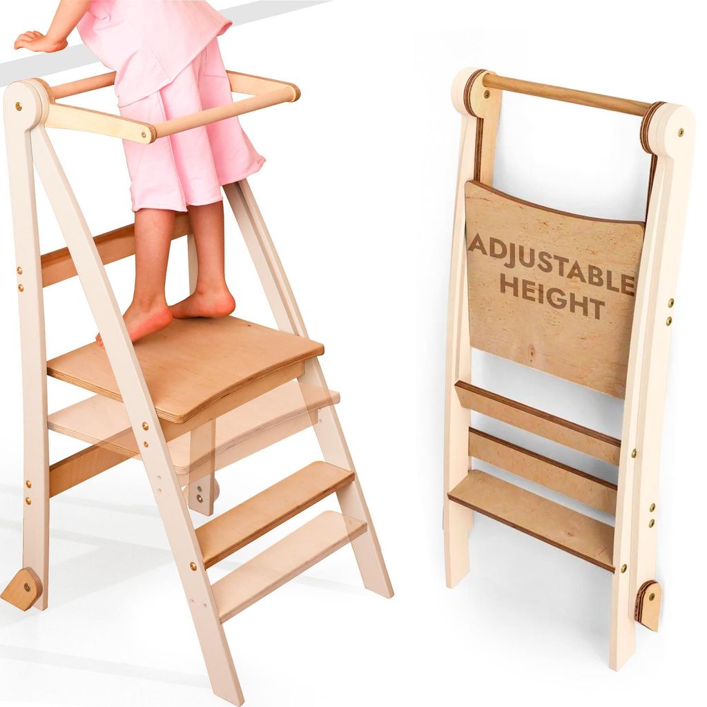 Houten Montessori leertoren: ruimtebesparend, inklapbaar & Productafbeelding 