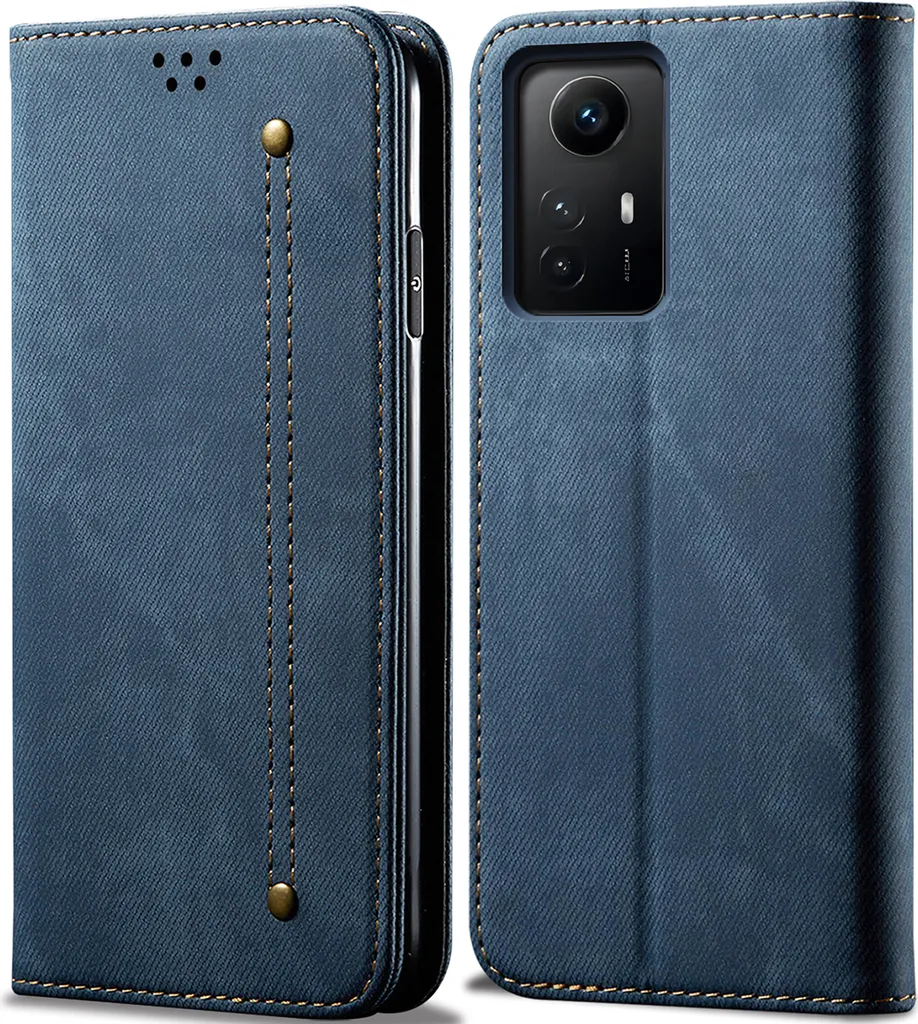 Custodia Redmi Note 12S Blu Slim Wallet Case con Magnete e Stand - 1
