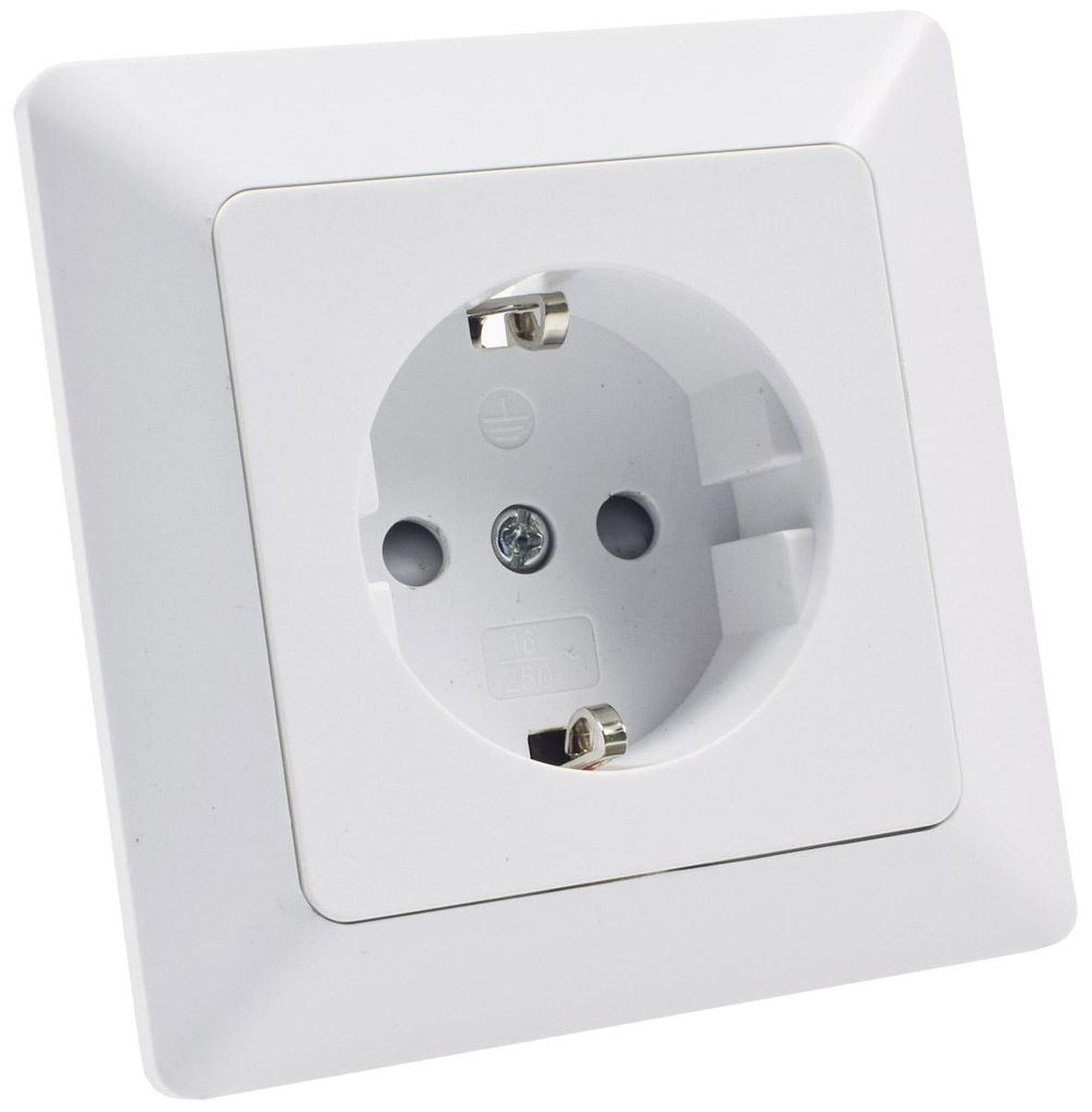 Presa MILOS con contatto di terra, bianco opaco 250V~/ 16A, Immagine del prodotto 