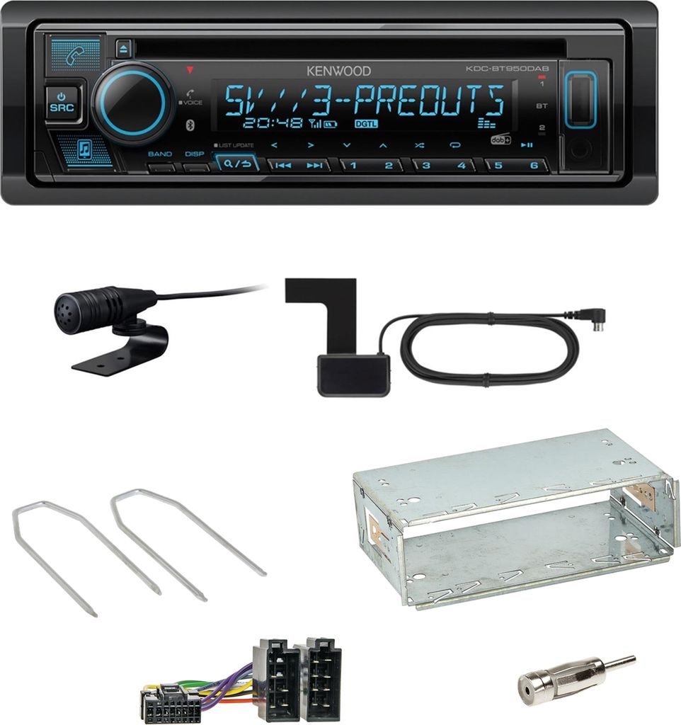 Kenwood KDC-BT950DAB Bluetooth DAB CD Einbauset für Renault Produktbild 
