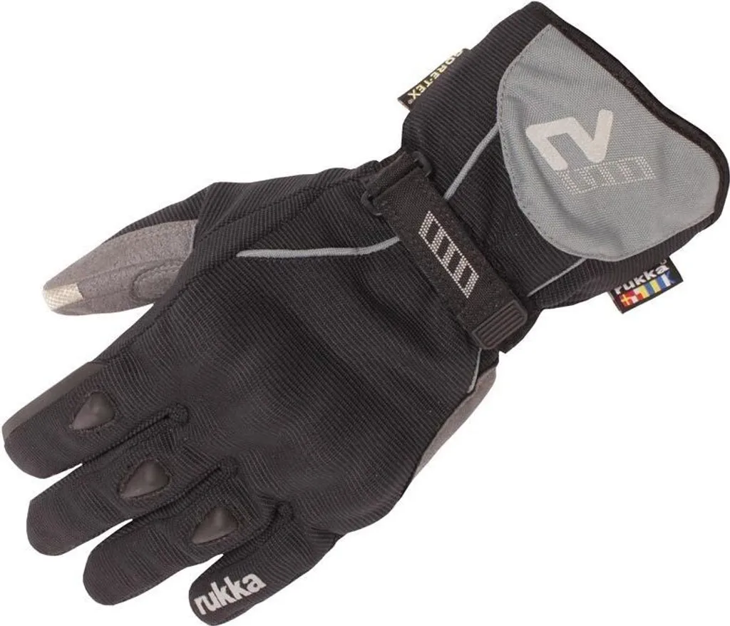 Gants moto Rukka Virium Gore-Grip - Gants textiles étanches Noir/Gris 7