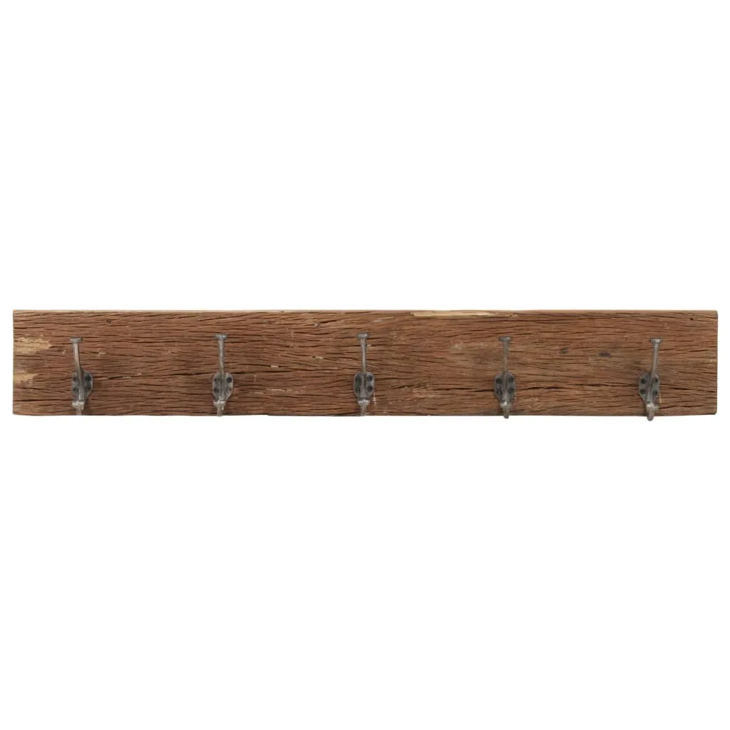 Patère murale robuste en bois recyclé pour organiser l'entrée encombrée