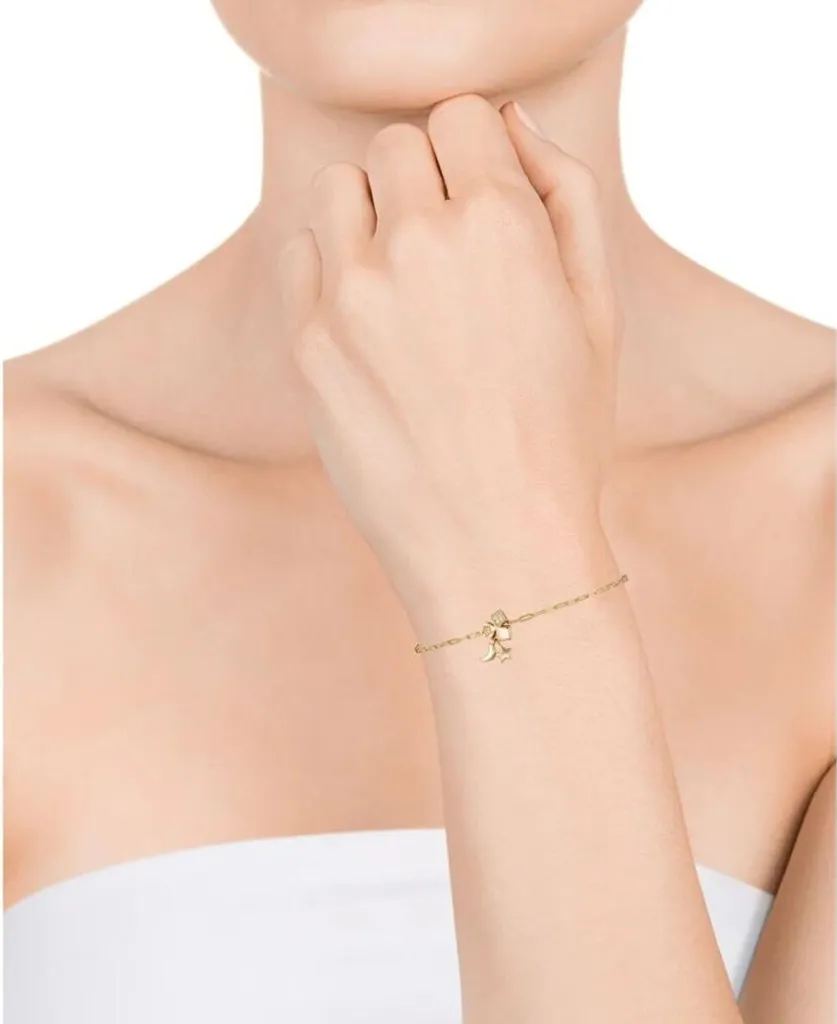 Viceroy Bracciale Donna In Acciaio Dorato Con Zirconi - Modello Chic A Catena - Lunghezza 17,5+2 Cm (15139P01012) - 2
