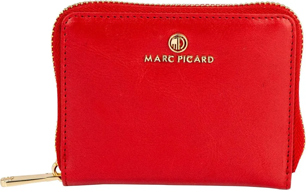 Marc Picard Firenze Portafoglio Rosso Pelle - Wallet Zip Around Donna