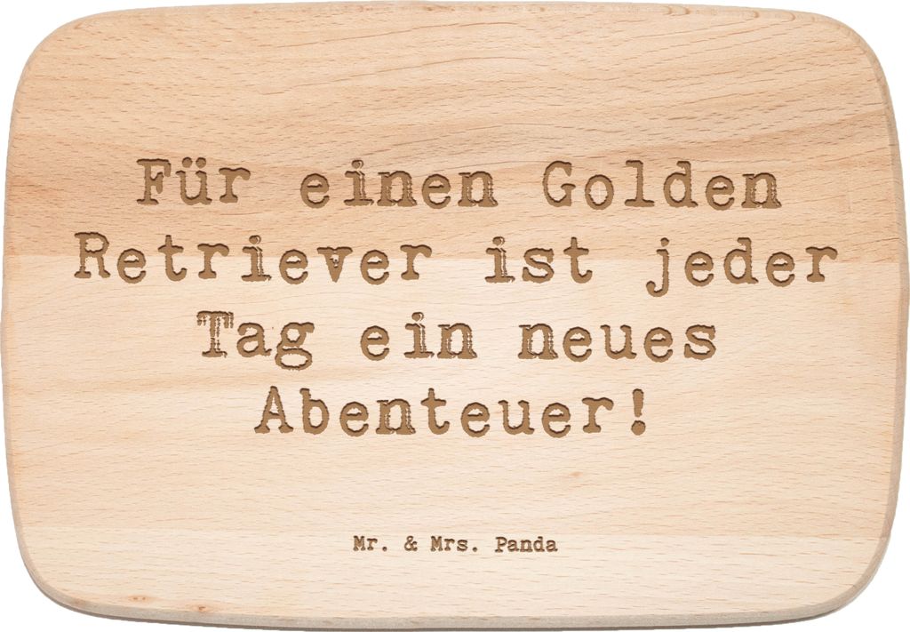 Mr. & Mrs. Panda Holzbrett Spruch Golden Retriever Abenteuer - Transparent - Geschenk, Freude, Frühstücksbrettchen, Hunderassen, Therapiebegleite...