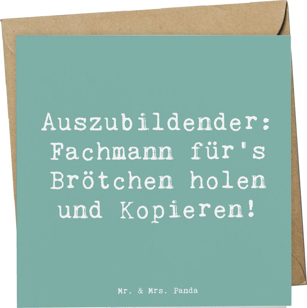 Mr. & Mrs. Panda Glückwunschkarte Spruch Auszubildender Profi - Meeresbrise - Geschenk, Grußkarte, Brötchen holen, faltkarte, Motivation, Anerke...