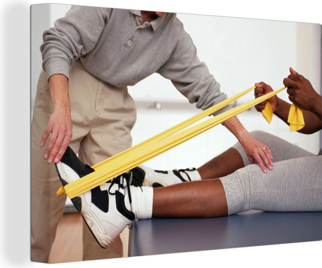 OneMillionCanvasses - Leinwandbilder - 140x90 cm, Ein von einem Physiotherapeuten geleitetes Rehabilitationstraining, Wandbilder Kunstdruck Wandd...