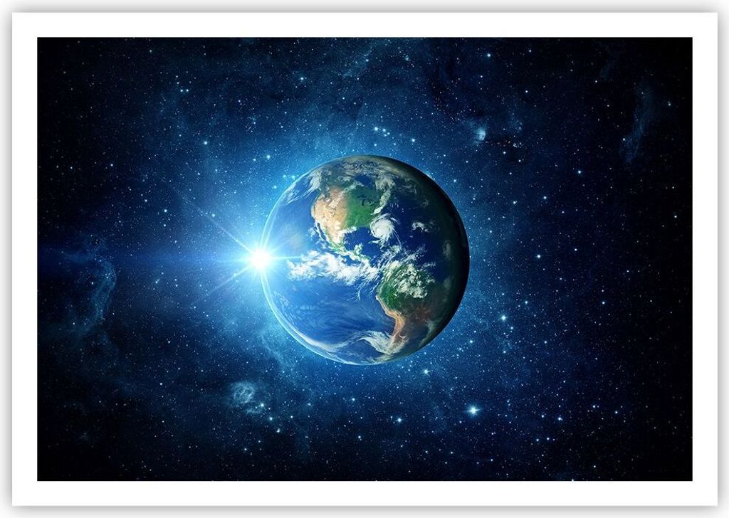 Poster - Poster ohne Rahmen - Erde Universum Sterne Galaxie - 100x70 cm - Wand Bild - Wanddeko - Wandbilder - Kunstposter - Wandposter - Bilder - K...