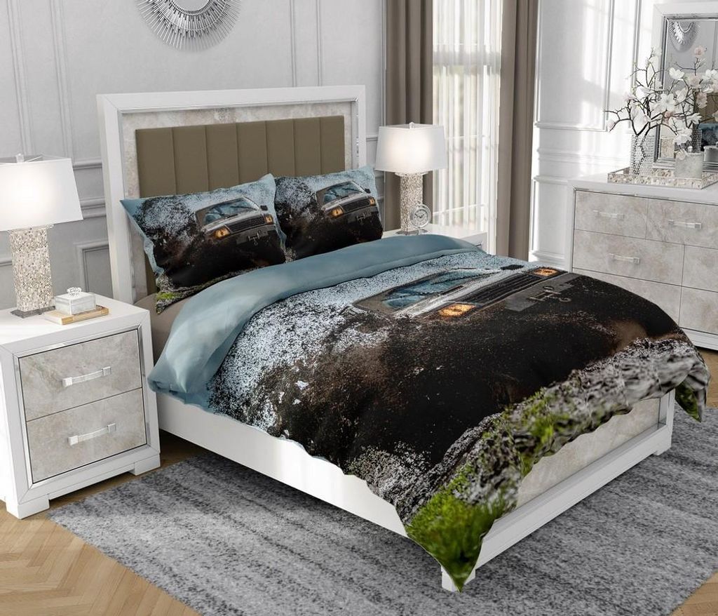 Bettwäsche 200x220 cm + 2x70x80 cm, 3-teilig, 100% Baumwolle, Satin, Reißverschluss, Auto, Bunt - SOVIO | So.Z0005