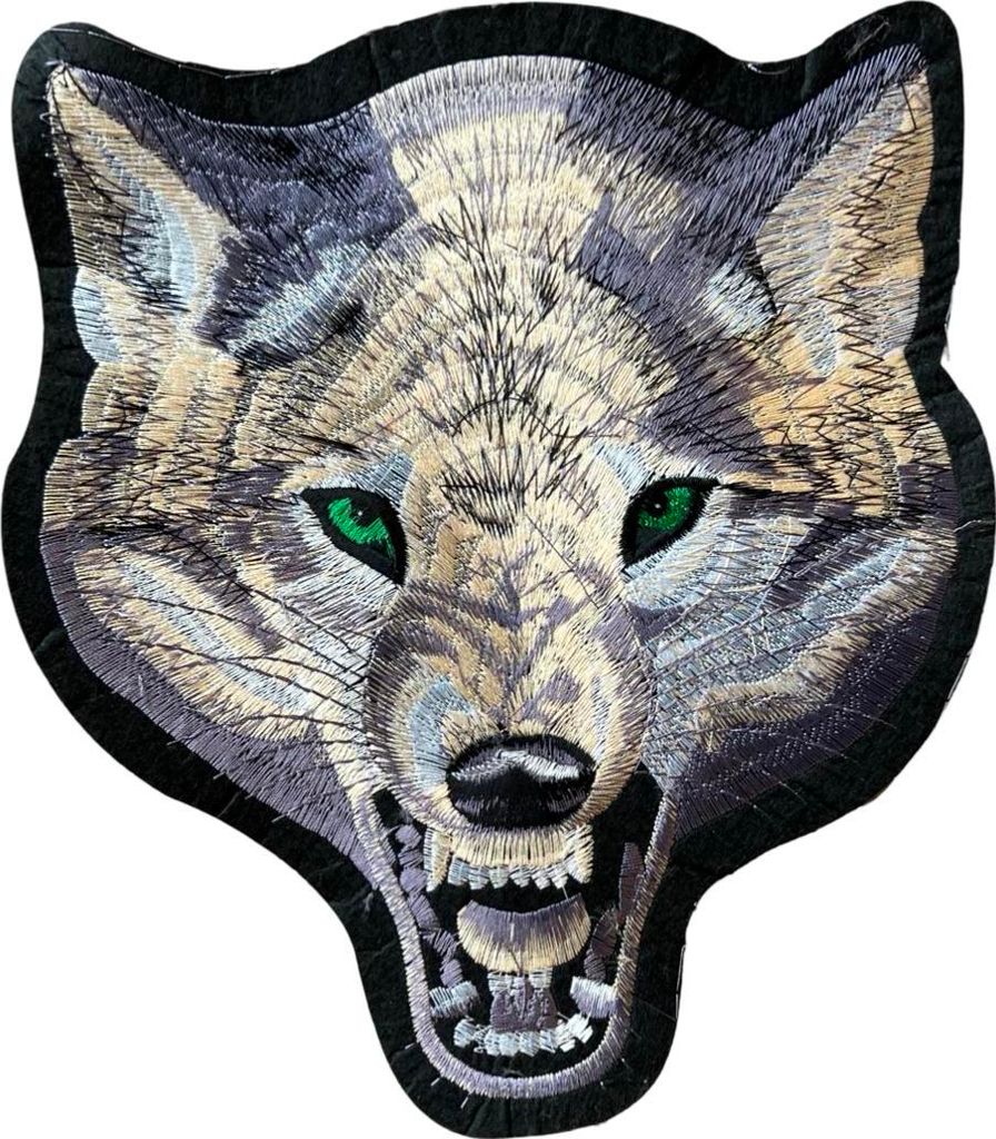 Wolf Green Eyes XXL-Emblem-Aufnäher zum Aufbügeln