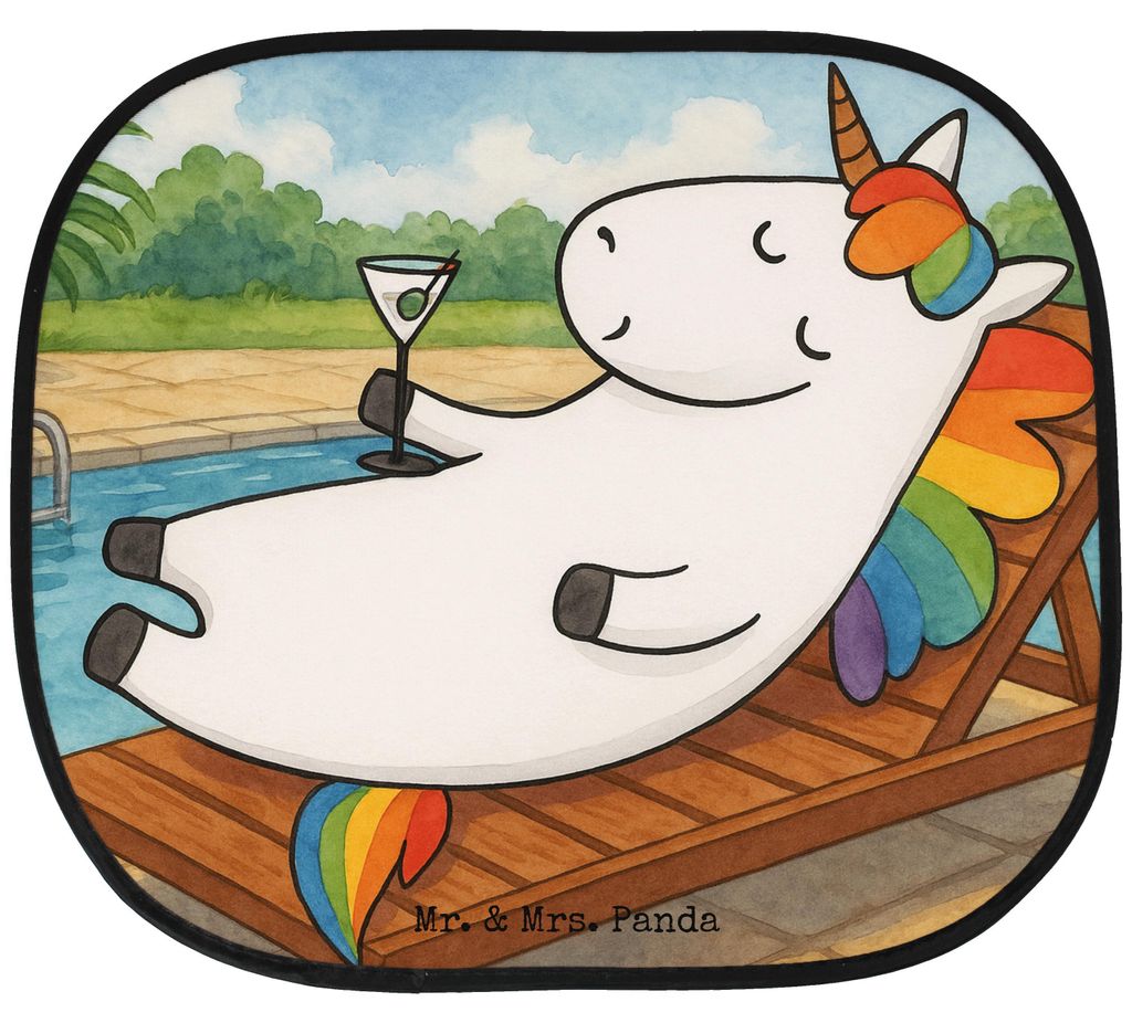 Mr. & Mrs. Panda Sonnenschutz Auto Einhorn Cocktail Design - Weiß - Geschenk, Party, Cuba Libre, Geburtstag, für, blendschutz, Fürs, Unicorn, Au...
