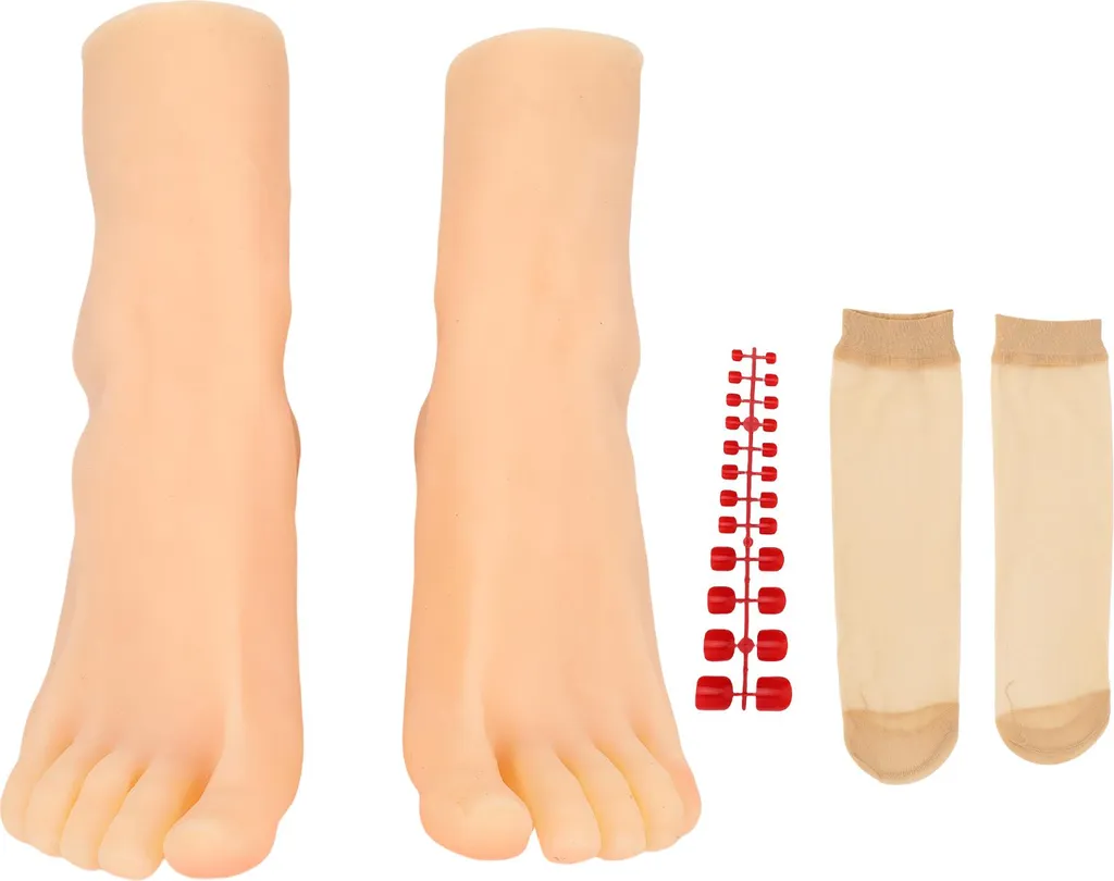 1 Paire de Pieds Mannequins Silicone Vie-Taille Os Articulés Bijoux Peinture