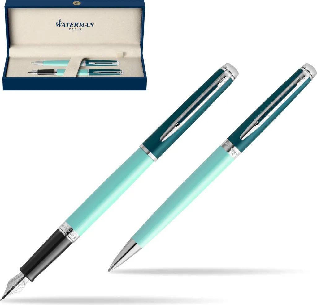 Stylo Plume de Luxe Waterman Hémisphère Vert avec Plume Fine et Étui Chic