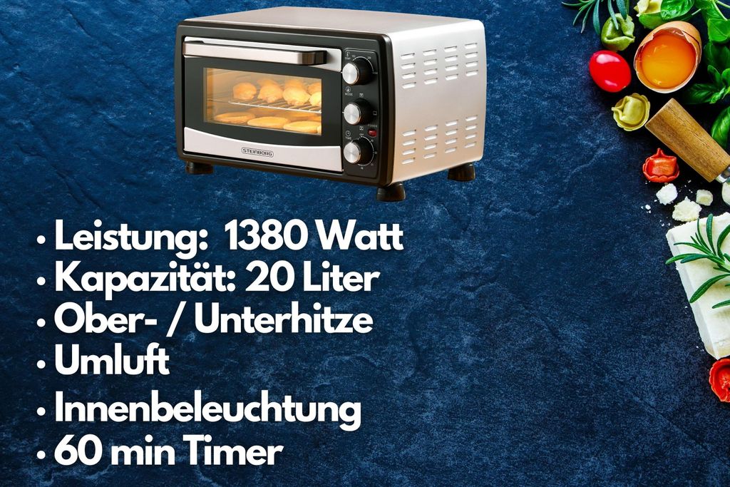 Steinborg 20-litrowy mini piekarnik | Piec konwekcyjny | Zdjęcie produktu 9