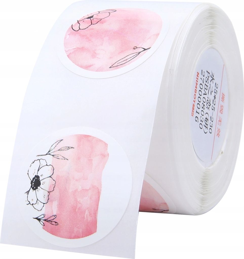 EDIBAZZAR | NIIMBOT Thermoetiketten rund 25x25mm Blumen 230 Stück für D101