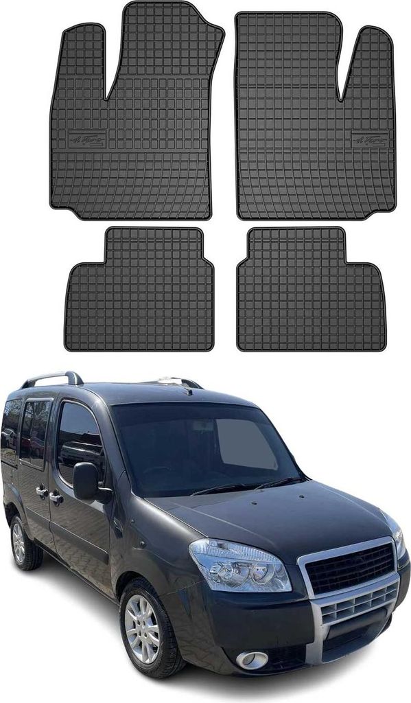 OMAC Gummi Fußmatten für Fiat Doblo 2000-2010 Automatten Gummi Schwarz 4tlg