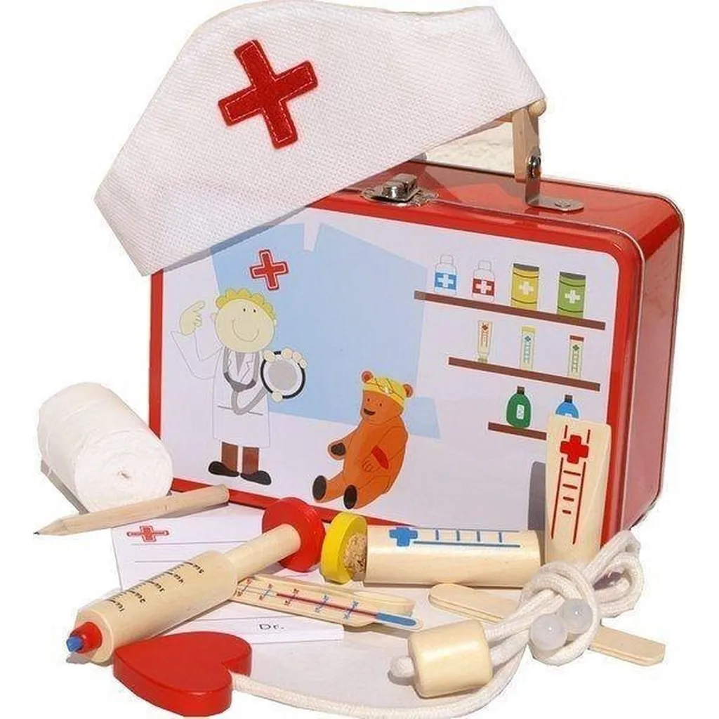 Jouet docteur valise en métal - Kit médical pour jouer au petit médecin