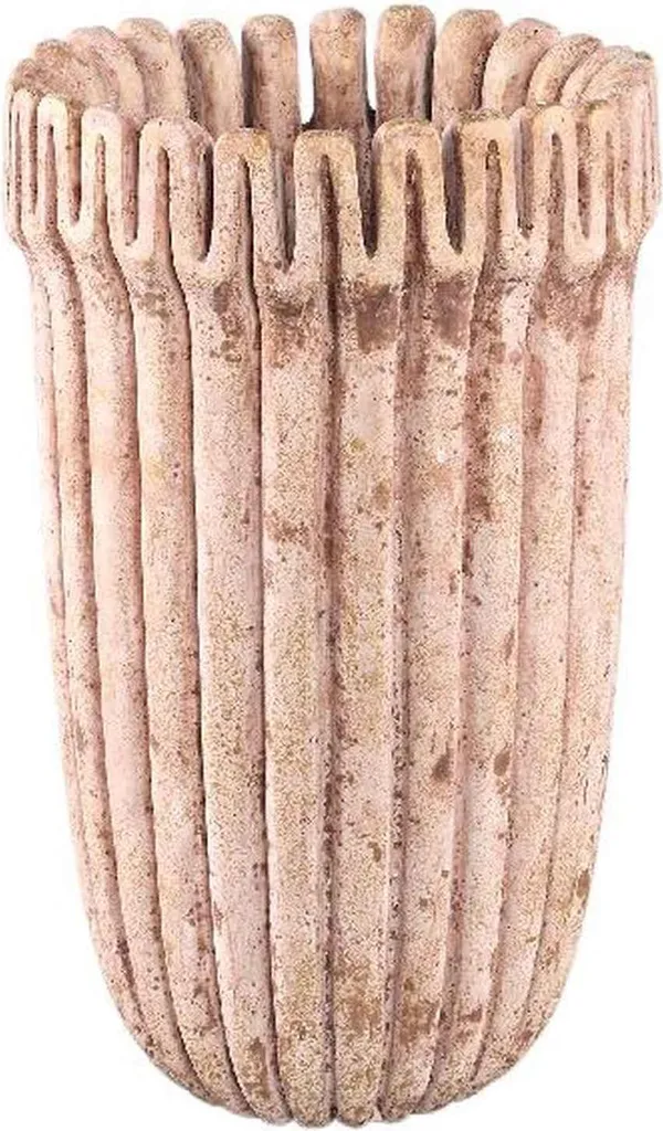 Pot de Fleurs en Ciment Marron Effet Naturel Raffay PTMD 40 cm de Hauteur