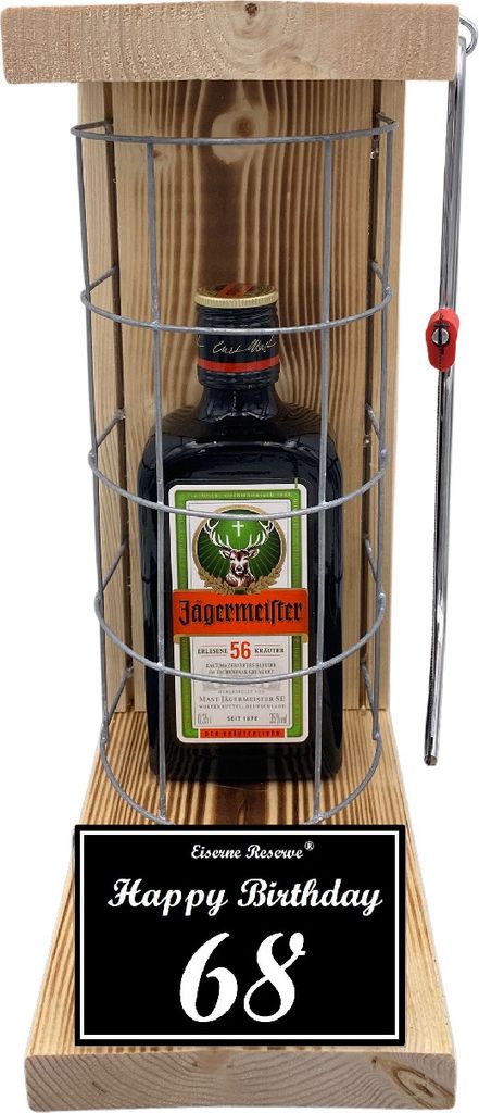 Jägermeister - 68 Happy Birthday - Eiserne Reserve Gitterkäfig Bier Geschenk 68. Geburtstag
