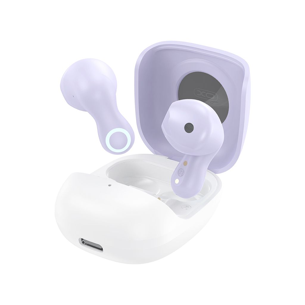 XO In-Ear Kopfhörer G28 TWS Bluetooth 5.4 – Lilafarbene kabellose Ohrhörer mit Ladeetui