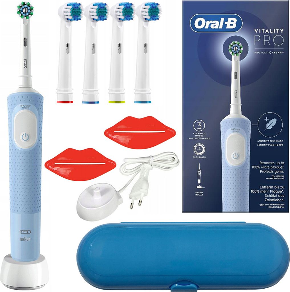 Oral-B elektrische Zahnbürste Vitality Pro D103 Blau mit Zubehör Set