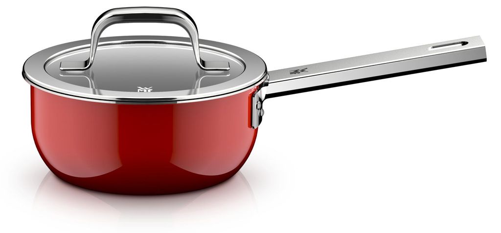 WMF Fusiontec Mineral Pro, Stielkasserolle mit Deckel, 16 cm, Passion Red 3201114097 4000530759924