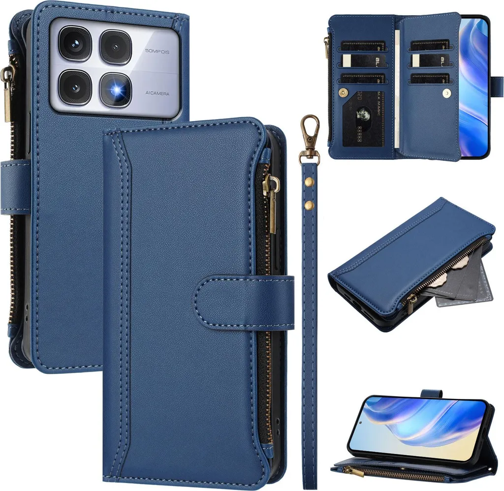 Custodia Protettiva Xiaomi Redmi K70 Ultra Blu | Portafoglio Premium
