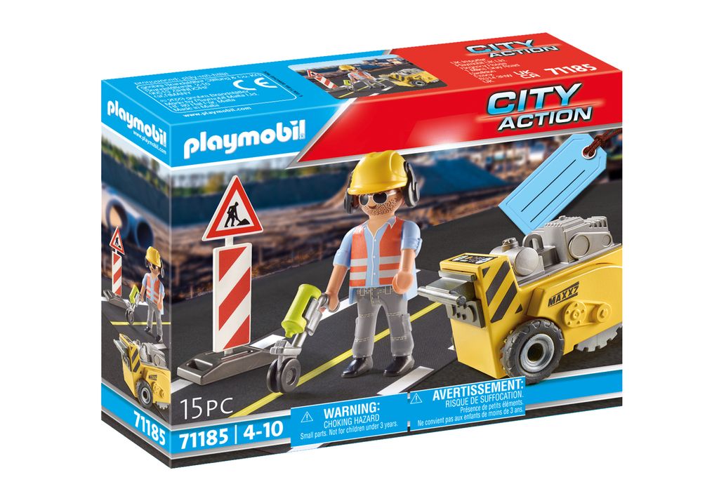 71185 Bauarbeiter mit Kantenfräser, Konstruktionsspielzeug Produktbild 