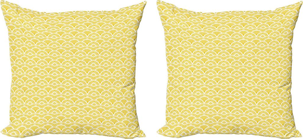 ABAKUHAUS Abstrakt Kissenbezug Set (2Stück), Hand gezeichnete Vintage halbe Kreise Sun unter dem Motto böhmischen ornamentalen lebendige Muster, ...