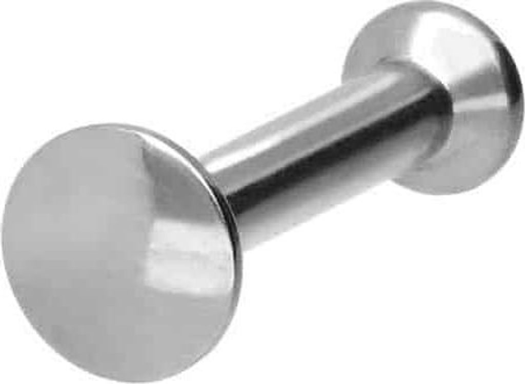 Ohrpiercing, Nasenpiercing Titan Triple Piercing Mini Labret mit Innengewinde FLAT-DISC Silber Stablänge: 6mm | Discgröße: 3mm