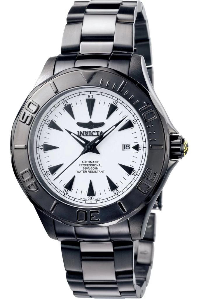 Invicta Signature 7113 Herren uhr - Wasserdicht - Analog - Automatikuhr - Edelstahl mit weißen zifferblat - 47mm