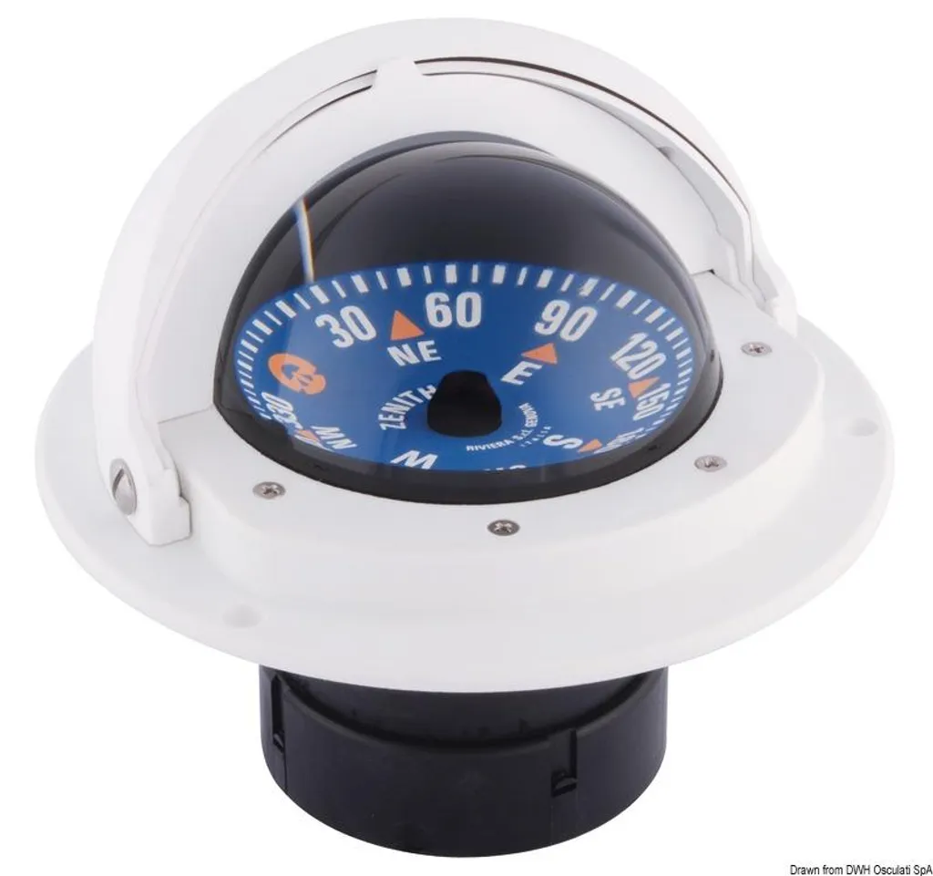 Boussole marine RIVIERA anti-vibrations avec rose bleue lisible 3"
