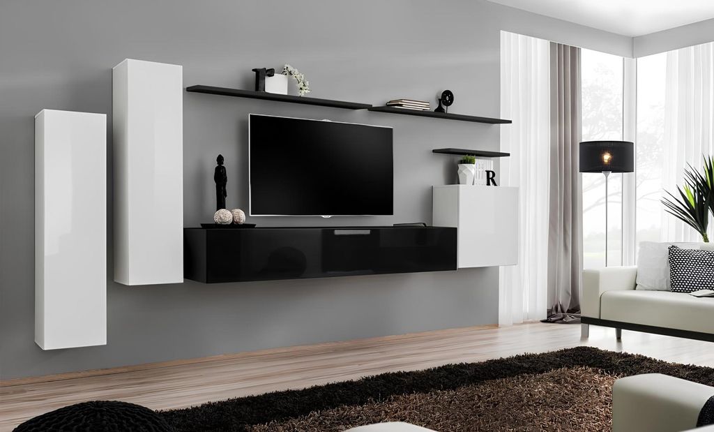Wohnwand Wandschrank Schrank TV-Ständer Sideboard Regal Wohnzimmer Einrichtung