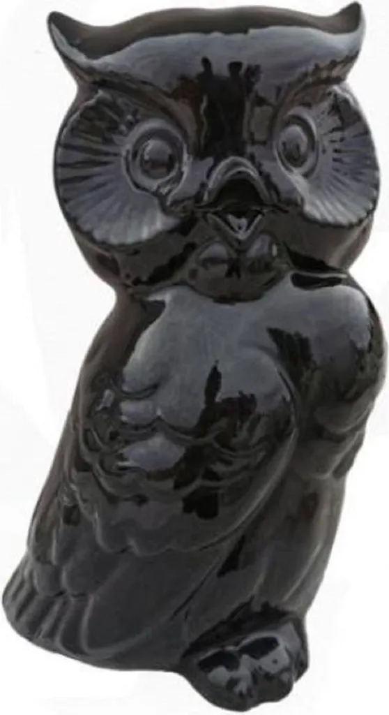 Figurine hibou noir Casa Padrino 24x20x38,5 cm pour salon ou terrasse
