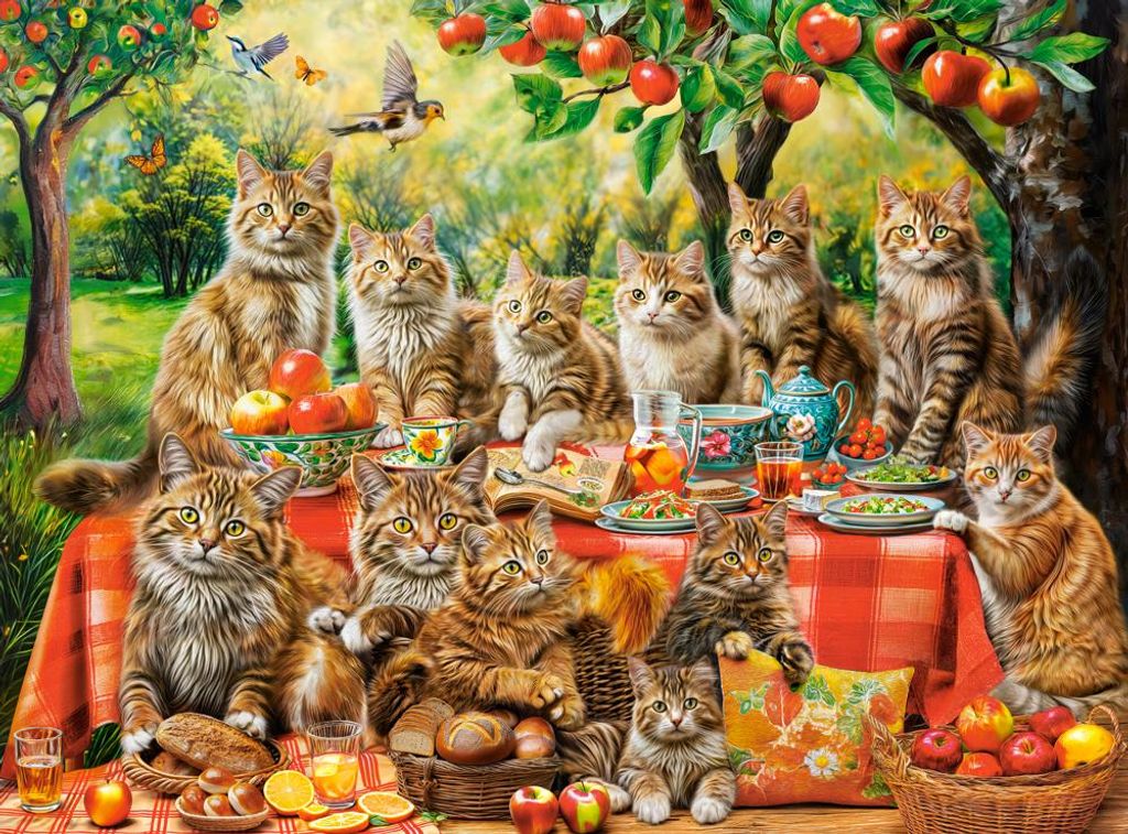 Castorland Puzzle Katzenfamilien-Treffen - 3000 Teile Puzzle
