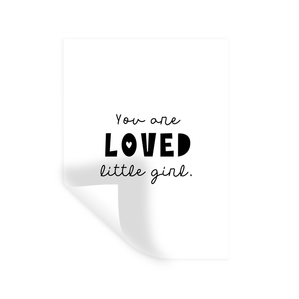 MuchoWow Wandtattoo Wandsticker Wandaufkleber Zitate - Sprichwörter - Du bist geliebtes kleines Mädchen - Kinder - Liebe 60x80 cm Selbstklebend...