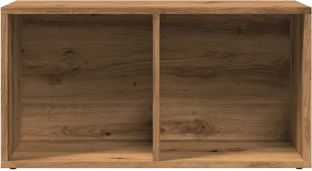 Coffre de rangement aspect bois chêne artisan, structure robuste 70cm