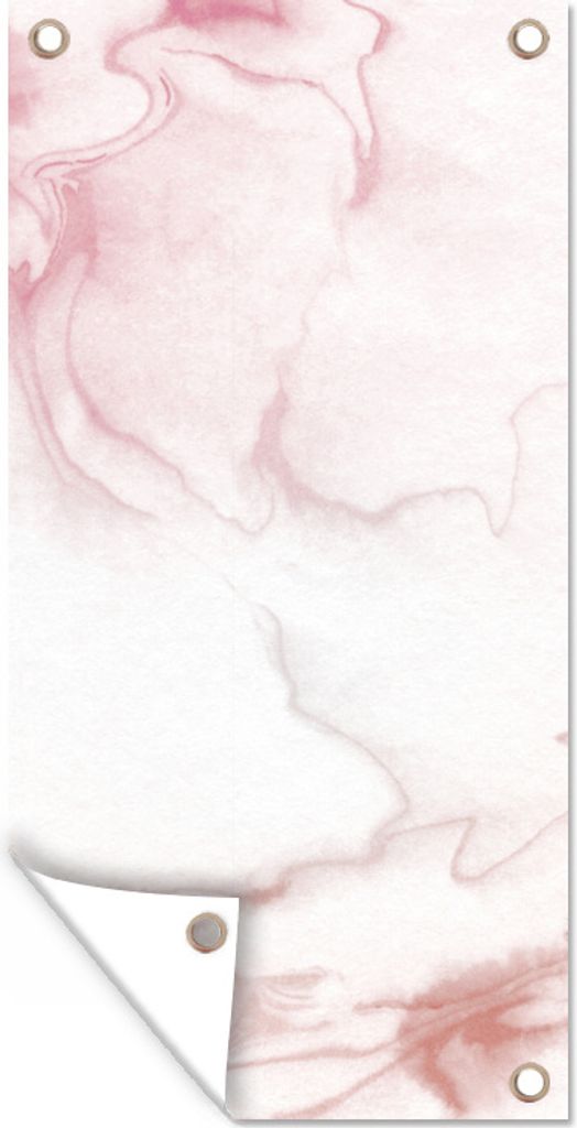 MuchoWow 30x60 cm Outdoor-Poster Gartendeko Sichtschutz Garten Poster für den Garten Marmor - Rosa - Rot